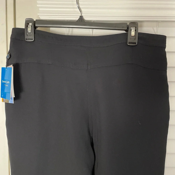 Derek Lam Design Nation Pants  Black Pleated Dress Cropped Career Sz 12 - Picture 4 of 9